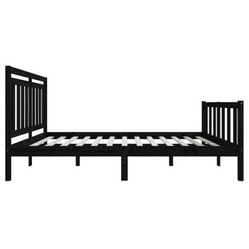 Black Solid Wood Bed Frame 140x200 cm | Hipo Market