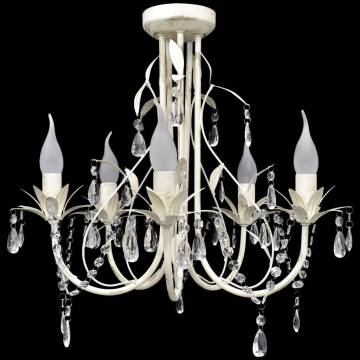 Elegant Crystal Pendant Ceiling Lamp - 5 Bulb Chandelier