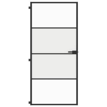 Interior Door Slim Black 93x201.5 cm - Tempered Glass & Aluminium