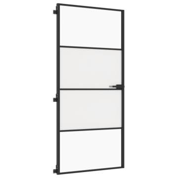 Interior Door Slim Black 93x201.5 cm - Tempered Glass & Aluminium