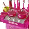 Kids Playroom Toy Kitchen with Lights & Sounds - Pink