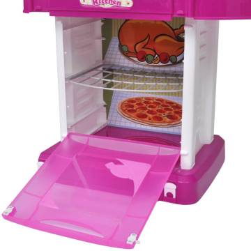 Kids Playroom Toy Kitchen with Lights & Sounds - Pink