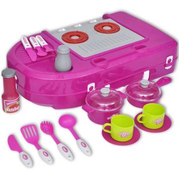 Kids Playroom Toy Kitchen with Lights & Sounds - Pink