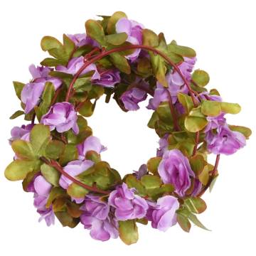 Light Purple Artificial Flower Garlands - 6 Pcs | 250 cm