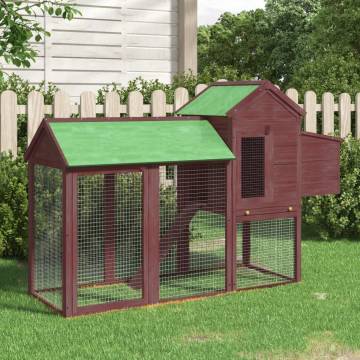 Chicken Coop Mocha 193x65x117 cm - Solid Pine Wood