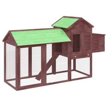 Chicken Coop Mocha 193x65x117 cm - Solid Pine Wood