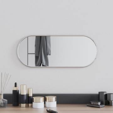 Elegant Silver Oval Wall Mirror - 50x20 cm | Hipo Market