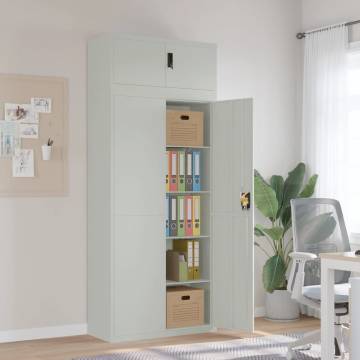 File Cabinet Light Grey 90x40x220 cm - Durable Steel Storage