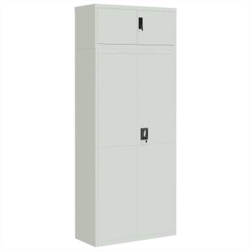 File Cabinet Light Grey 90x40x220 cm - Durable Steel Storage