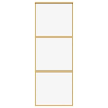 Sliding Door Gold 76x205 cm - Clear ESG Glass & Aluminium