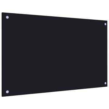 Black Tempered Glass Kitchen Backsplash 80x50 cm | Hipo Market