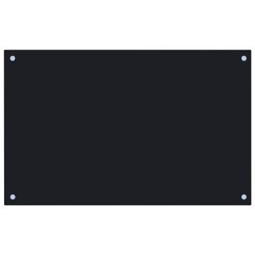 Black Tempered Glass Kitchen Backsplash 80x50 cm | Hipo Market