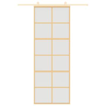 Gold Sliding Door 76x205 cm - Frosted ESG Glass & Aluminium