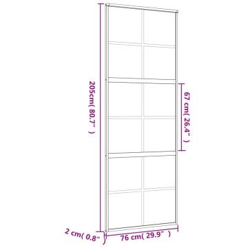 Gold Sliding Door 76x205 cm - Frosted ESG Glass & Aluminium