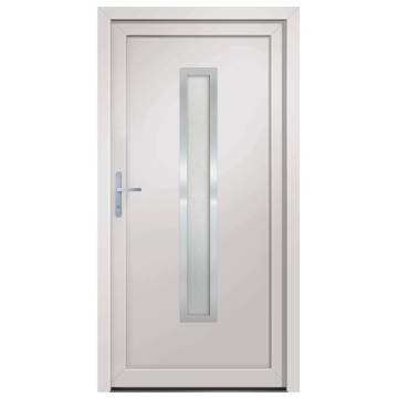 Front Door White 108x208 cm PVC - Stylish & Secure Entrance