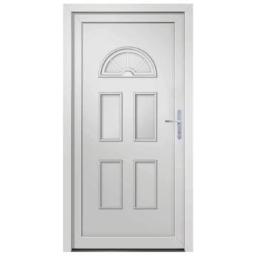 Front Door White 88x200 cm PVC - Secure & Elegant Entrance