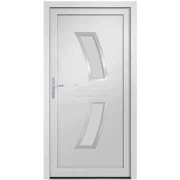 Front Door White 98x200 cm PVC - Secure & Stylish Entryway