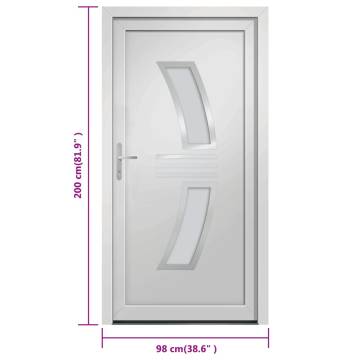 Front Door White 98x200 cm PVC - Secure & Stylish Entryway