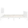 White Bed Frame with Headboard - 120x200 cm Solid Wood