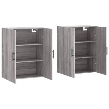 Wall Mounted Cabinets 2 pcs Grey Sonoma | Stylish Storage Solution