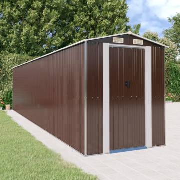 Garden Shed Dark Brown 192x855x223 cm – Durable Outdoor Storage