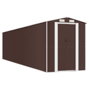 Garden Shed Dark Brown 192x855x223 cm – Durable Outdoor Storage