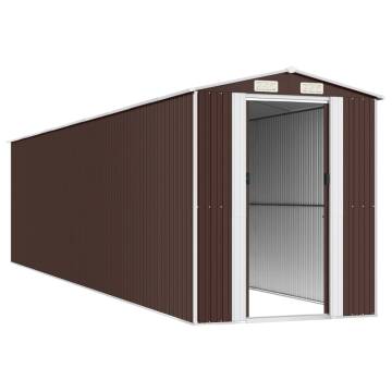 Garden Shed Dark Brown 192x855x223 cm – Durable Outdoor Storage