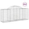 Arched Gabion Baskets Set of 12 | Galvanised Iron for Gardens