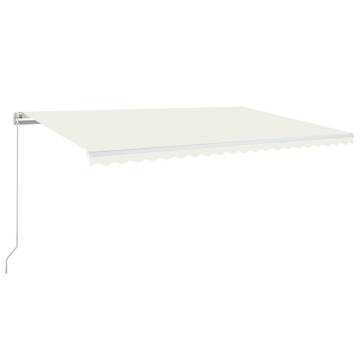 Manual Retractable Awning 500x350 cm Cream - Hipomarket UK