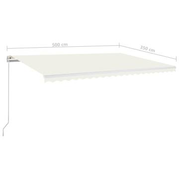 Manual Retractable Awning 500x350 cm Cream - Hipomarket UK