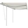 Manual Retractable Awning with Posts 3.5x2.5 m Cream Colour cream Size 3.5 x 2.5 m Quantity in Package 1 