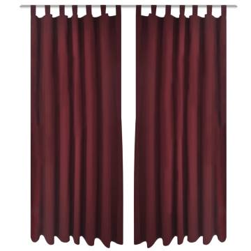 Bordeaux Micro-Satin Curtains - 2 Pcs 140 x 175 cm