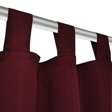 Bordeaux Micro-Satin Curtains - 2 Pcs 140 x 175 cm