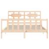 King Size Solid Wood Bed Frame with Headboard - Hipo Market