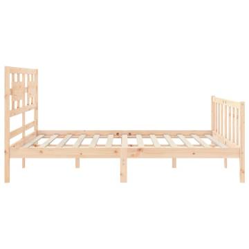 King Size Solid Wood Bed Frame with Headboard - Hipo Market