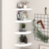 Floating Corner Shelves 4 pcs High Gloss White 25x25x3.8 cm MDF Colour high gloss white Size 25 x 25 x 3.8 cm Quantity in Package 4 Number of Pieces 1 