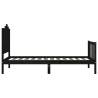 Black Solid Wood Bed Frame with Headboard - 100x200 cm