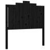 Black Solid Wood Bed Frame with Headboard - 100x200 cm