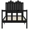 Stylish Black Bed Frame with Headboard - 90x190 cm Single