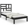 Black Solid Wood Bed Frame 75x190 cm Small Single | HipoMarket