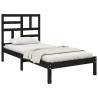 Black Solid Wood Bed Frame 75x190 cm Small Single | HipoMarket