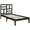 Black Solid Wood Bed Frame 75x190 cm Small Single | HipoMarket