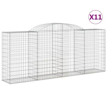 Arched Gabion Baskets 11 pcs - Durable Garden Barriers