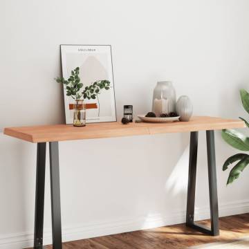 Light Brown Solid Wood Table Top - 160x50cm with Live Edge