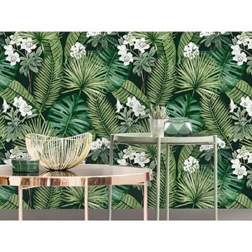 DUTCH WALLCOVERINGS Eden Wallpaper - Black & Dark Green