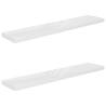 Stylish Floating Wall Shelves - High Gloss White, 2 pcs