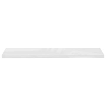 Stylish Floating Wall Shelves - High Gloss White, 2 pcs