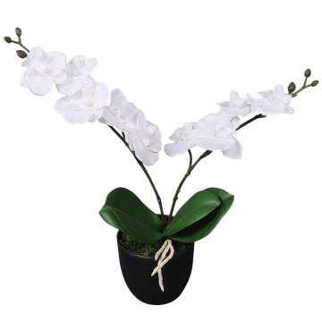 Artificial Orchid Plant with Pot - Lifelike 30 cm White