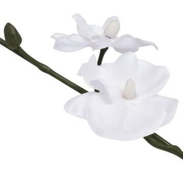 Artificial Orchid Plant with Pot - Lifelike 30 cm White