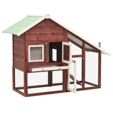 Rabbit Hutch Mocha & White - Durable Firwood - 140x63x120 cm